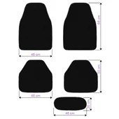 Siyah Kenarlı 5'li Araç Oto Halı Paspas Seti - Ön Arka Takım Siyah Araba Taban Paspas thumbnail 7