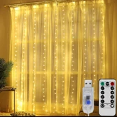 MİGHTY 3x3 METRE 300 LED KUMANDALI LED GECE LAMBASI PERDE IŞIĞI PERİ LED - 2