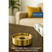 Gold Inox 1 MM Scotch Çelik Küllük – 8 cm x 3 cm | Modern, Hijyenik ve Dayanıklı Tasarım - 1