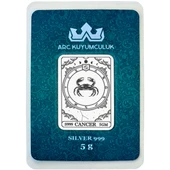 Temmuz Ayı Doğumlarına Özel Yengeç Burcu Sembolü Hediyeye Özel 5 Gram 999 Ayar Gümüş Külçesi-523 - 1