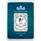 Eylül Ayı Doğumlarına Özel Başak Burcu Sembolü Hediyeye Özel 5 Gram 999 Ayar Gümüş Külçesi-521 - 1