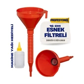 Süzgeçli Yakıt Boşaltma Hunisi 16 cm Esnek Hortumlu Filtreli Huni – Jeneratör, Motor ve Sıvı Aktarımı İçin 711688 - 1
