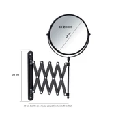 Wenko Mafsallı Ayarlanabilir Makyaj Aynası 3X Zoom Siyah - 2