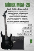 Midex Crade-25AMP Black Rosewood Super Strat Kasa HH Yüksek Kaliteli 25W Amfili Elektro Gitar Seti thumbnail 2