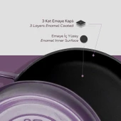 Lava Döküm Çok Amaçlı Yayvan Tencere Trendy Serisi Mor 28 Cm thumbnail 2