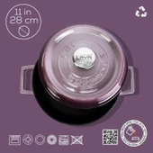 Lava Döküm Çok Amaçlı Yayvan Tencere Trendy Serisi Mor 28 Cm thumbnail 5