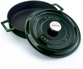 Lava Trendy 28 Cm Demir Döküm Yayvan Tencere Yeşil thumbnail 2