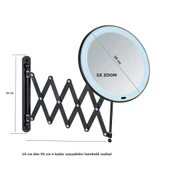 Wenko Mafsallı Ayarlanabilir Led Makyaj Aynası 5X Zoom Siyah - 2