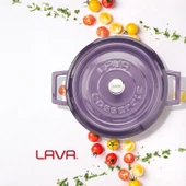 Lava Döküm Çok Amaçlı Yayvan Tencere Trendy Serisi Mor 28 Cm thumbnail 6
