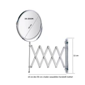 Wenko Mafsallı Ayarlanabilir Makyaj Aynası 3X Zoom Krom - 2