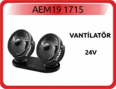 Aem Araç İçi Vantilatör Çift Fanlı 24V Çakmaklık Girişli - 1