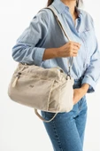 Yumuşak Dokulu Ultra Hafif, Esnek ve Su Geçirmez Polyamid Kumaş Omuz ve Kol Çantası Bej Model: (571-13-14F) thumbnail 1