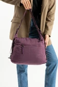 Yumuşak Dokulu Ultra Hafif, Esnek ve Su Geçirmez Polyamid Kumaş Omuz ve Sırt Çantası Mor Model: (571-13-14J) thumbnail 3