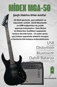 Midex Crade-50AMP Black Rosewood Super Strat Kasa HH Yüksek Kaliteli 50W Amfili Elektro Gitar Seti thumbnail 2