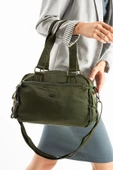 Yumuşak Dokulu Ultra Hafif, Esnek ve Su Geçirmez Polyamid Kumaş Omuz ve Kol Çantası Koyu Yeşil Model: (571-13-14G) thumbnail 2