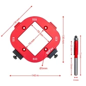 Rox Wood 0282 Alüminyum 4 Açılı Köşe Yönlendirici Freze Şablonu thumbnail 4