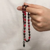 Gümüş 1000 Ayar Kazaz Püsküllü Sıkma Kehribar Tesbih thumbnail 4