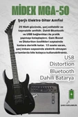 Midex Crade-50AMP Black Rosewood Super Strat Kasa HH Yüksek Kaliteli 50W Amfili Elektro Gitar Seti - 2