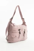Yumuşak Dokulu Ultra Hafif, Esnek ve Su Geçirmez Polyamid Kumaş Omuz ve Sırt Çantası Pembe Model: (571-13-14J) thumbnail 4