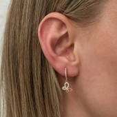 Gümüş Sallantılı Rose Kelebek Kadın Küpe thumbnail 2