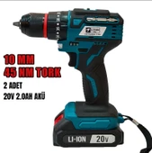 Catpower 1320 Kömürsüz Akülü Darbeli Vidalama Matkap 20V Lion 2.A Taşıma Çantalı thumbnail 1