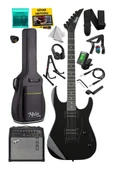 Midex Crade-50AMP Black Rosewood Super Strat Kasa HH Yüksek Kaliteli 50W Amfili Elektro Gitar Seti - 1