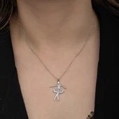 Gümüş Balerin Kadın Kolye thumbnail 3