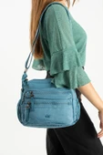 Yumuşak Dokulu Ultra Hafif, Esnek ve Su Geçirmez Polyamid Kumaş Omuz Çantası Mavi Model: (571-13-14D) thumbnail 2