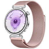Huawei Watch GT6 41mm Uyumlu Manyetik Milanese Loop Metal Kordon   Pembe - 1