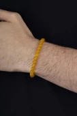 Gümüş Pazarım Sarı Jasper Taşlı Yuvarlak Kesim Doğal Taş Erkek Bileklik thumbnail 2