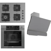 Ferre Fryart Serisi Gri Set (SC408-WFA + QEP63CPR +D082) - Döküm Izgara / 65 cm Ocak thumbnail 1