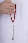 Gümüş PazarımKırmızı Akik Doğal Taş Tesbih thumbnail 2