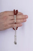 Gümüş PazarımKırmızı Akik Doğal Taş Tesbih thumbnail 3