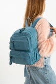 Yumuşak Dokulu Ultra Hafif, Esnek ve Su Geçirmez Polyamid Kumaş Sırt Çantası Mavi Model: (571-13-14A) thumbnail 2