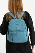 Yumuşak Dokulu Ultra Hafif, Esnek ve Su Geçirmez Polyamid Kumaş Sırt Çantası Mavi Model: (571-13-14B) thumbnail 2
