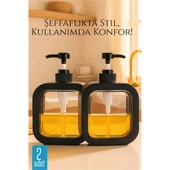 Modacar  Pompalı Dispenser Sabunluk Seti – Şeffaf Gövde, Modern Tasarım | Sıvı Sabun, Şampuan, Losyon İçin - 1