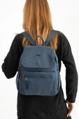 Yumuşak Dokulu Ultra Hafif, Esnek ve Su Geçirmez Polyamid Kumaş Sırt Çantası Lacivert Model: (571-13-14B) thumbnail 2