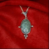 Ekinoks Gümüş Çerçeve Zümrüt Kadın  Kolye thumbnail 1