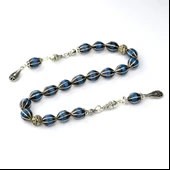 Galalith ve Oltu Taşı Arpa Kesim Karpuz Dilim Gümüş İşleme Zaza Tespih thumbnail 2