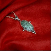 Ekinoks Gümüş Çerçeve Zümrüt Kadın  Kolye thumbnail 2