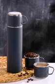 Paslanmaz Çelik 3 Bardaklı Termos 500ml - 6 Saat Sıcak, 12 Saat Soğuk Tutma Özelliği thumbnail 1
