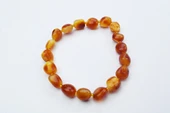 Amber Ateşi Doğal Kesim Damla Kehribar Yetişkin Bileklik - 3