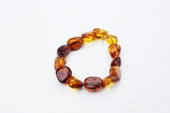 Fosilli  Doğal Kesim Damla Kehribar Yetişkin Bileklik thumbnail 1