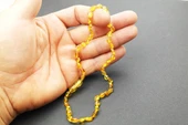 Bal Renkli Damla Kehribar Bebek Kolye - 4
