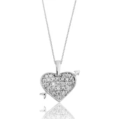 BlackCraft 925 Ayar Gümüş Kalpli Kadın Gümüş Kolye (BC-0B8FF3) - 1