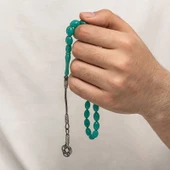 Gümüş Kazaz Püsküllü Sıkma Kehribar Tesbih thumbnail 3