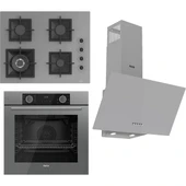 Ferre Flameart Sc Serisi Gri Set (SC408-WFA + XE63CPR +D088 ) - 65 Cm'lik Kare Döküm Izgara-Wok thumbnail 1