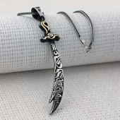 BlackCraft Gümüş Zülfikar Kılıcı Erkek Kolye (BC-9C509A) thumbnail 4