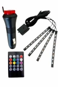 Araç Içi Aydınlatma Kumandalı 12 Led Ayak Altı Led Ambiyans Işığı Sese Duyarlı Kumandalı - 5