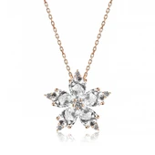 BlackCraft 925 Ayar Gümüş Rose Beyaz Kamelya Çiçeği Kolye (BC-6B70EE) thumbnail 1